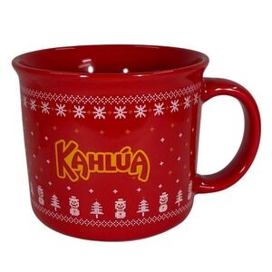 Kahlua‎ Red Ugly Sweater Christmas Coffee Mug Holiday Snowman Snowflake 666915